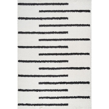 Alaro Berber Stripe Shag Area Rug